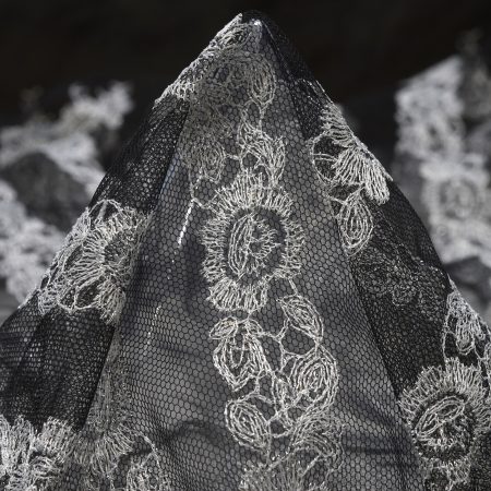 Lace, Polyamid, Stripes, Black&Red Gold