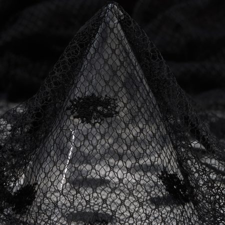 Lace, Cotton, Dots, Raven Black