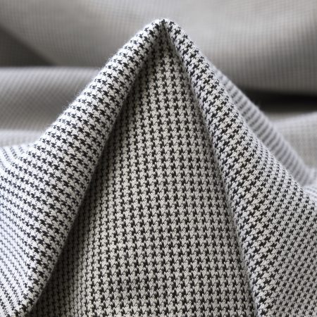 Jersey, Jacquard, Houndstooth, Steel Gray
