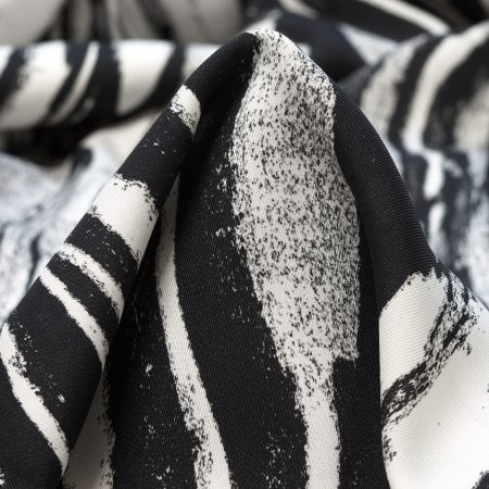 Twill, Printed, Raven Black&Brilliant White