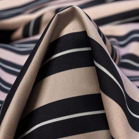 Satin, Stripes, Raven Black&Brilliant White