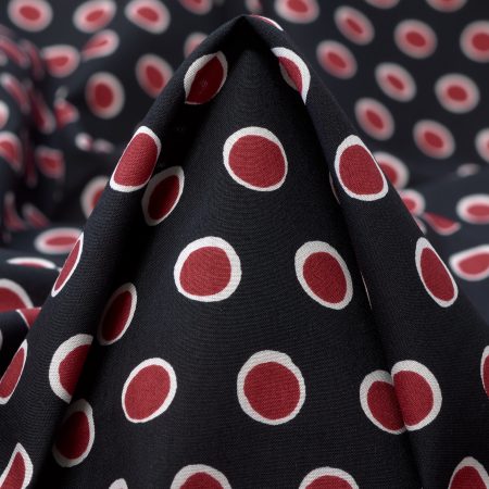 Poplin, Cotton, Dots, Savvy Red&Raven Black