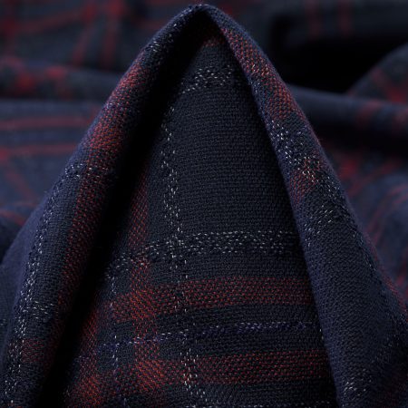 Canvas, Cotton Elastic, Check, Dusty Carmine