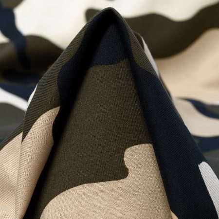Single Jersey, Cotton, Camouflage, Almond&Snow White
