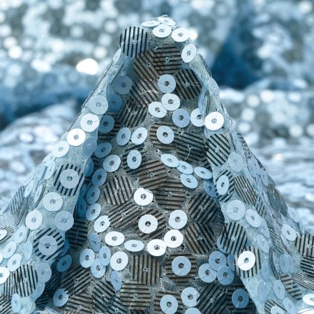 Sequin, Silk, Chiffon, Pearl Blue