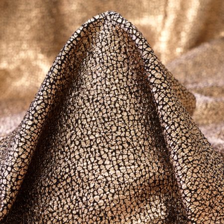Jersey, Metallic, Printed, Raven Black&Pale Gold