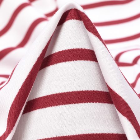 Jersey, Cotton, Stripes, Brilliant White&Savvy Red