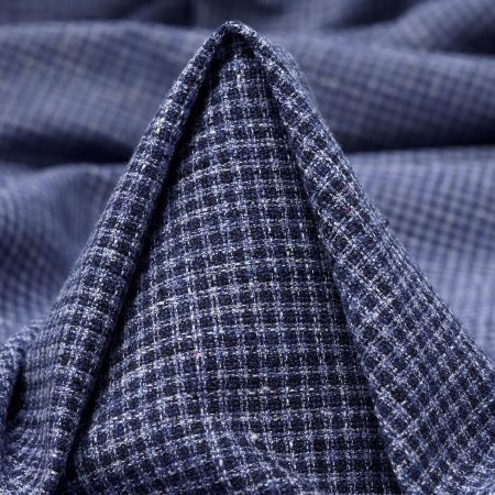 Cotton, Linen, Micro Design, Navy Blue