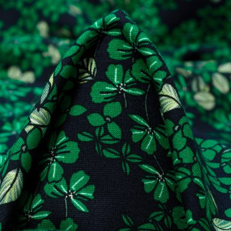 Jersey, Viscose, Floral, Pepper Green