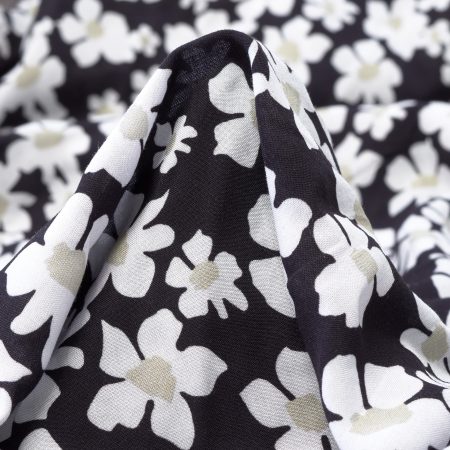 Voile, Viscose, Floral, Oyster