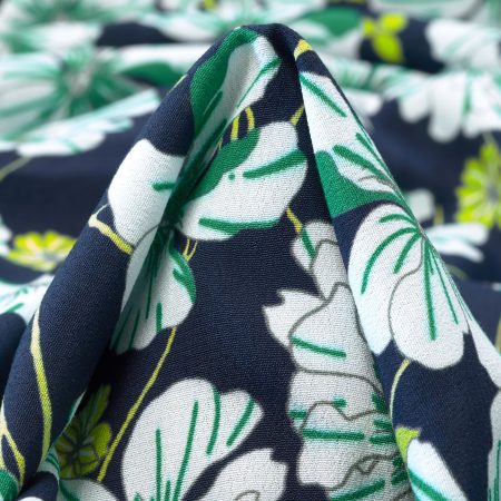 Crêpe, Viscose, Printed, Raven Black&Brilliant White