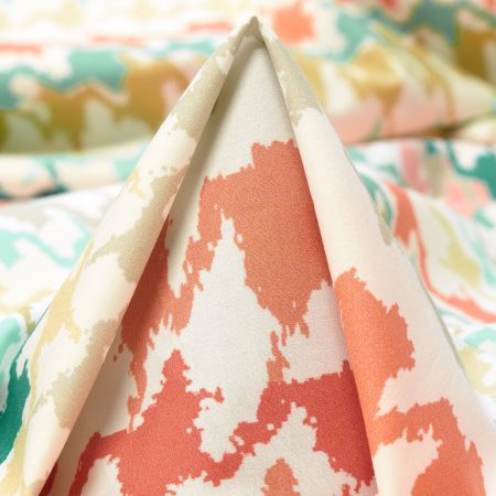 Poplin, Cotton, Printed, Brilliant White&Turquoise