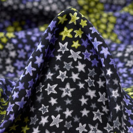 Crêpe, Printed, Elastic, Cornflower Blue