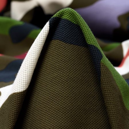 Piqué, Cotton, Camouflage, Deep Sea Coral&Merlot