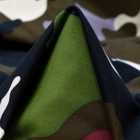 Single Jersey, Cotton, Camouflage, Coffee Quartz&Grass Green