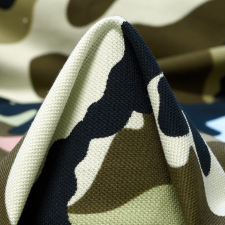 Piqué, Cotton, Camouflage, Burnt Olive&Lettuce Green