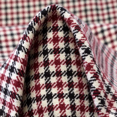 Double, Double layer laser cut, Double Jersey, Wool Blend, Bonded, Carmine Red&Ivory