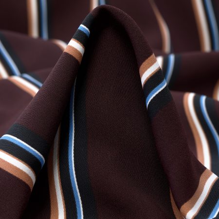Crêpe, Stripes, Seal Brown