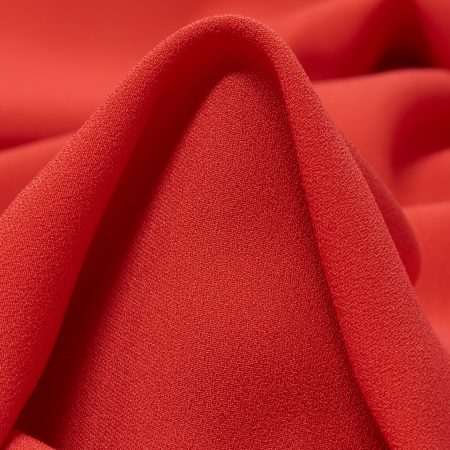 Crêpe, Satin, Fiery Red
