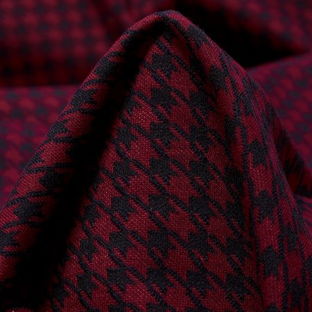 Jersey, Jacquard, Houndstooth, Carmine Red&Midnight Blue