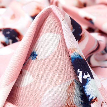 Twill, Viscose, Printed, Chalk Pink