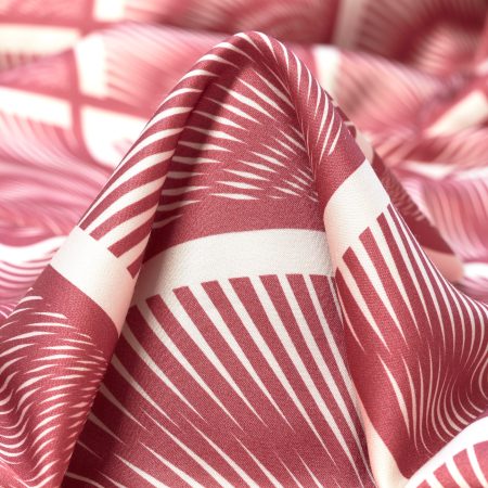 Satin, Viscose, Printed, Young Merlot