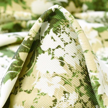 Jersey, Printed, Floral, Ivory&Artichoke