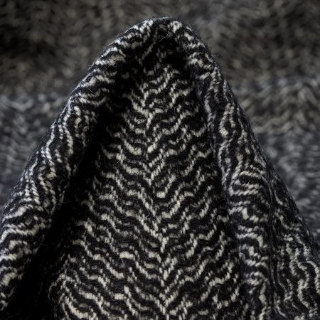 Jacquard, Virgin Wool, Micro Design, Antique White&Raven Black