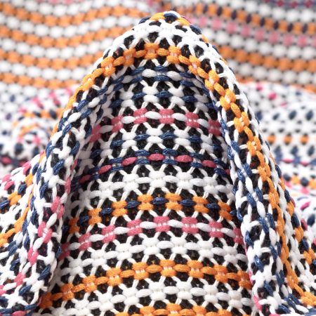 Net, Cotton Blend, Dusty Orange&Snow White