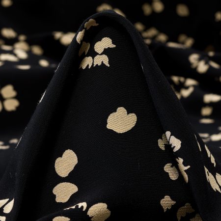 Crêpe, Viscose, Floral, Almond&Black