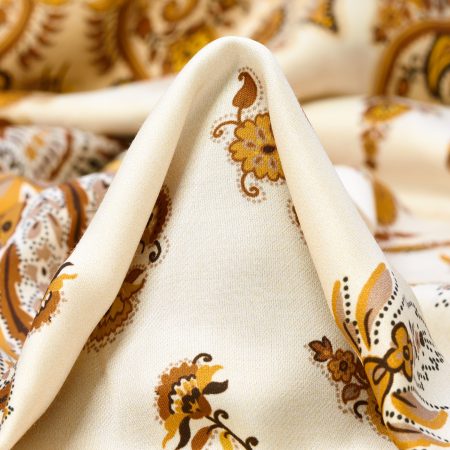 Satin, Viscose, Printed, Rust&Snow White