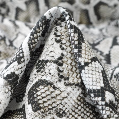 Crêpe, Viscose, Printed, Granite Gray