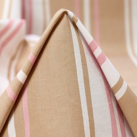 Poplin, Cotton, Stripes, Cement&Brilliant White