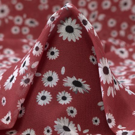 Chiffon, Floral, Cardinal&Vaporous Gray