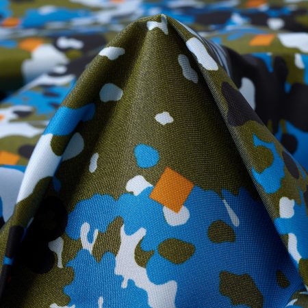 Outdoor, Twill, Printed, Capulet Olive&Cyan Blue