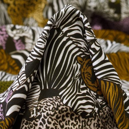 Viscose, Printed, Animal, Inca Gold&Tobacco Brown