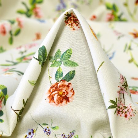 Batiste, Cotton, Floral, Lily White&Jade Lime