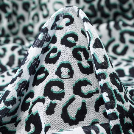 Jersey, Printed, Animal, Raven Black&Brilliant White