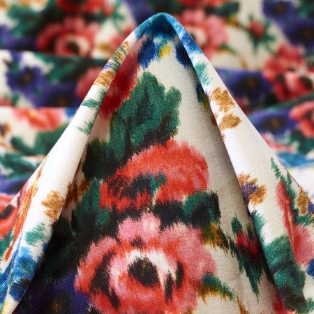 Techno Jersey, Printed, High Elasticity, Lucent White&Shell Pink