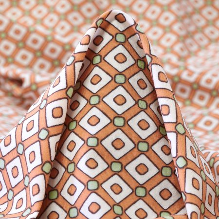 Techno Jersey, Printed, High Elasticity, Shrimp