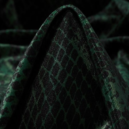Jersey, Velvet, Printed, Hunter Green