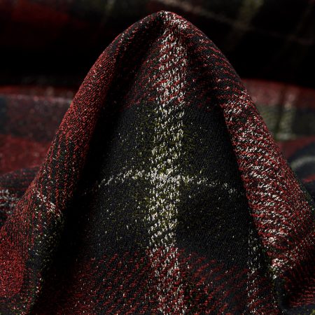 Jacquard, Cotton Elastic, Carmine Red&Burnt Olive