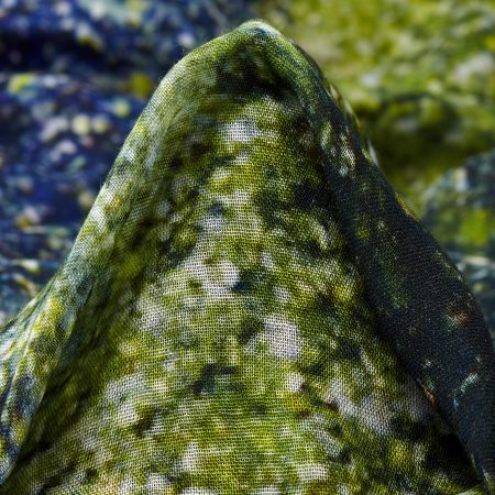 Chiffon, Cotton, Printed, Blue Quartz&Lettuce Green