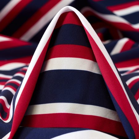 Techno Jersey, Printed, High Elasticity, Outer Space&Tango Red