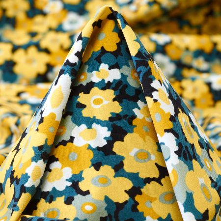 Techno Jersey, Floral, High Elasticity, Color Mix