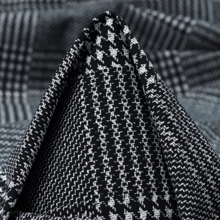 Techno Jersey, Printed, High Elasticity, Raven Black&Snow White