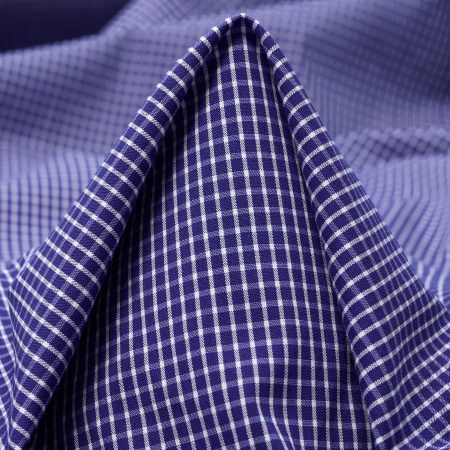 Poplin, Viscose, Check, True Blue&Brilliant White
