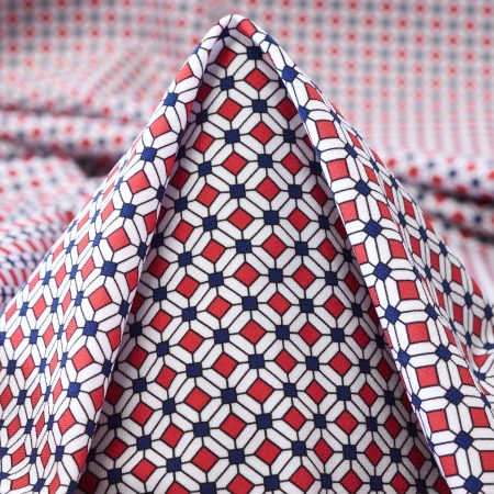 Techno Jersey, Printed, High Elasticity, Red Alert&Brilliant White