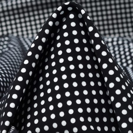 Techno Jersey, Printed, High Elasticity, Raven Black&Brilliant White