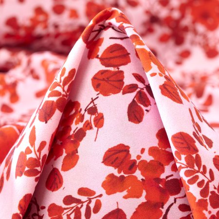 Techno Jersey, Printed, High Elasticity, Light Lilac&Red Alert